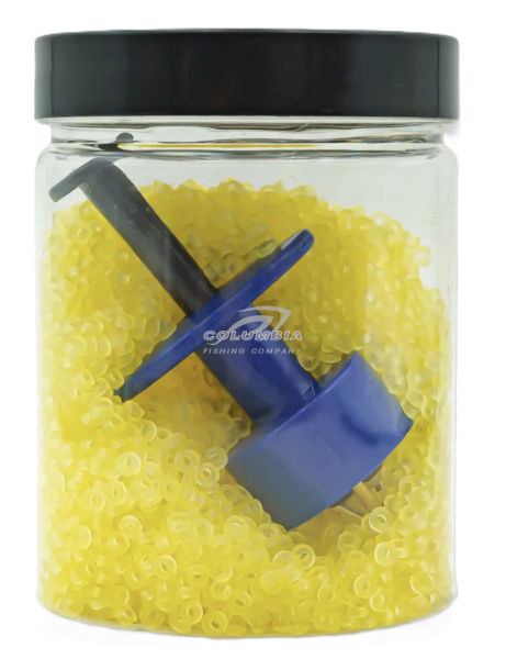 Пучковяз для мотыля с резинками  желтый